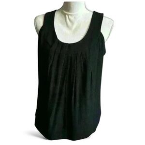 Kate Spade New York Top Blouse Sleeveless Black Pleated EUC Viscose Women Medium